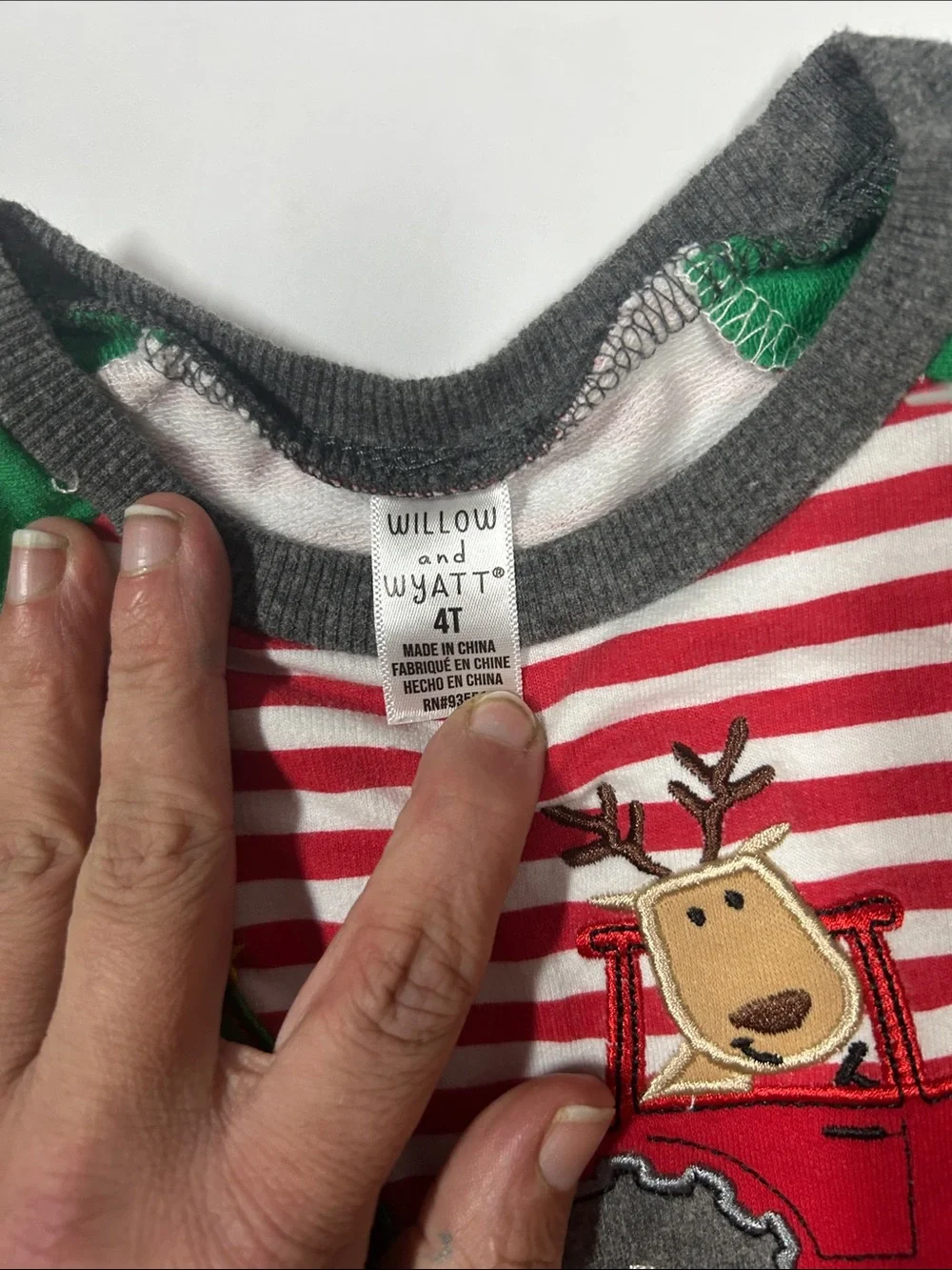 Kids Long-Sleeve Holiday Tractor Tee - Green Sleeves